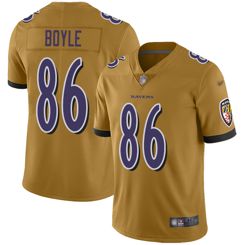 Baltimore Ravens Limited Gold Men Nick Boyle Jersey NFL Football #86 Inverted Legend